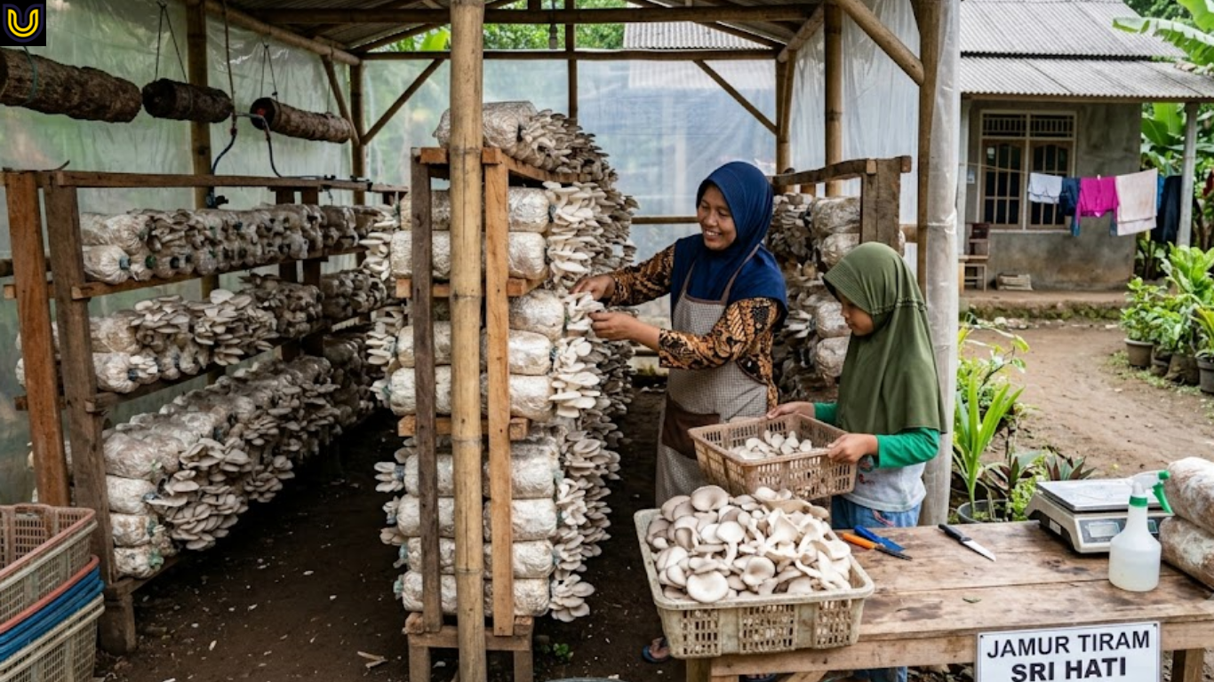 usaha jamur tiram skala rumah tangga